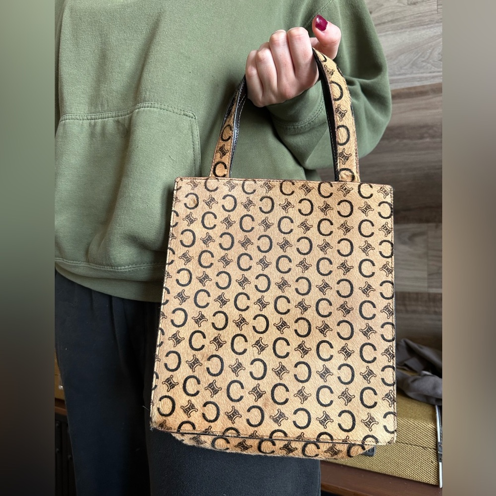 Celine Harako Mini Tote Bag Calf Hair Leather C Macadam with matching wallet